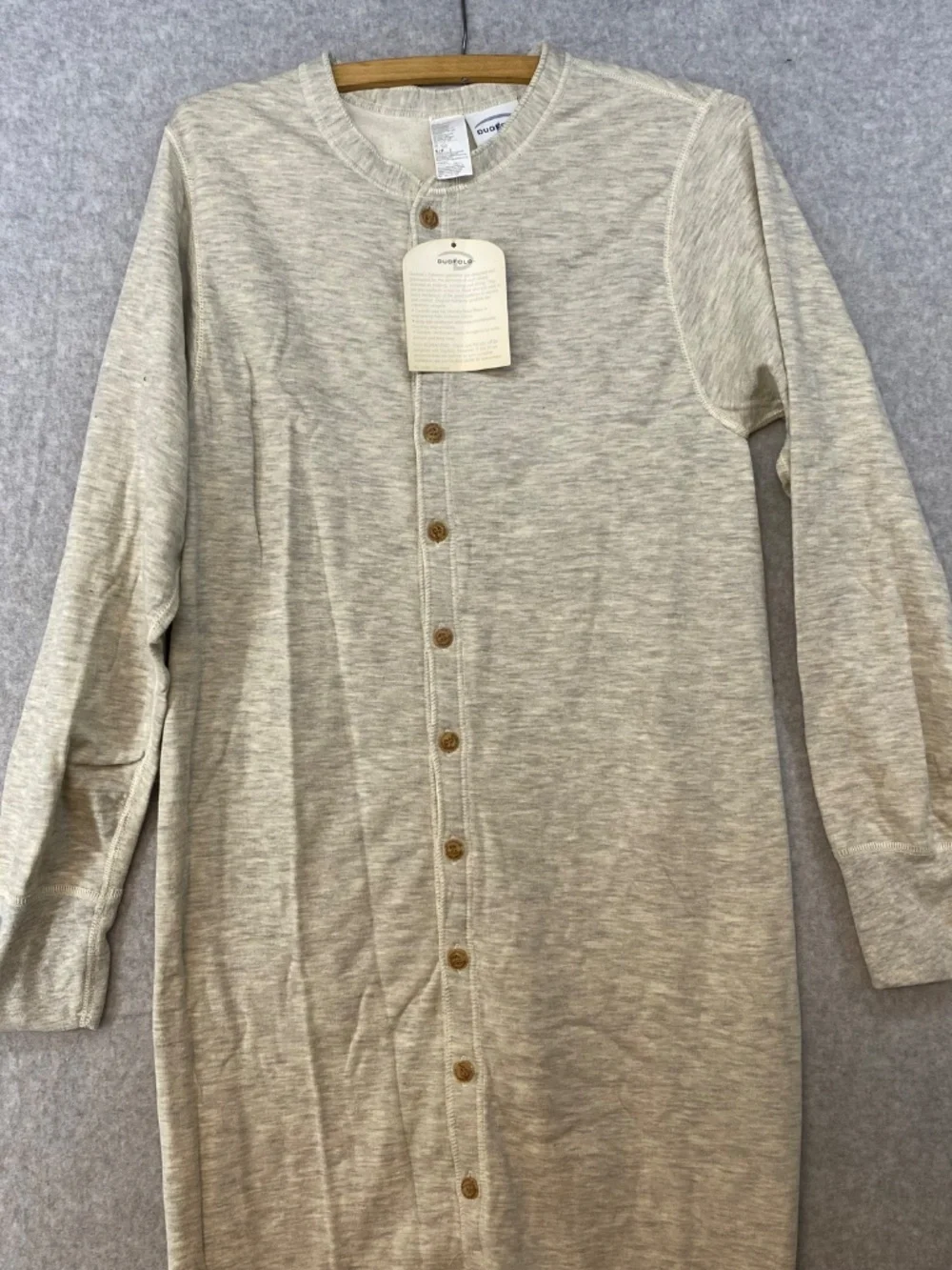NEW! Duofold Men's 2 Layer Unionsuit Size Small • Oatmeal • Wool Cotton